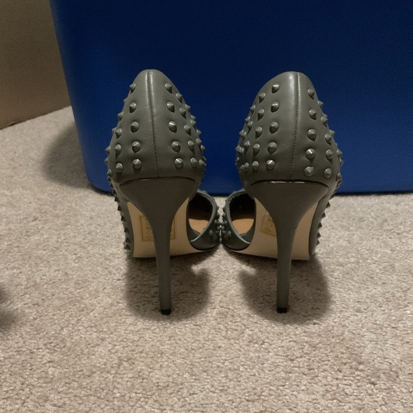 Studded Gray High Heels - Picture 4 of 7